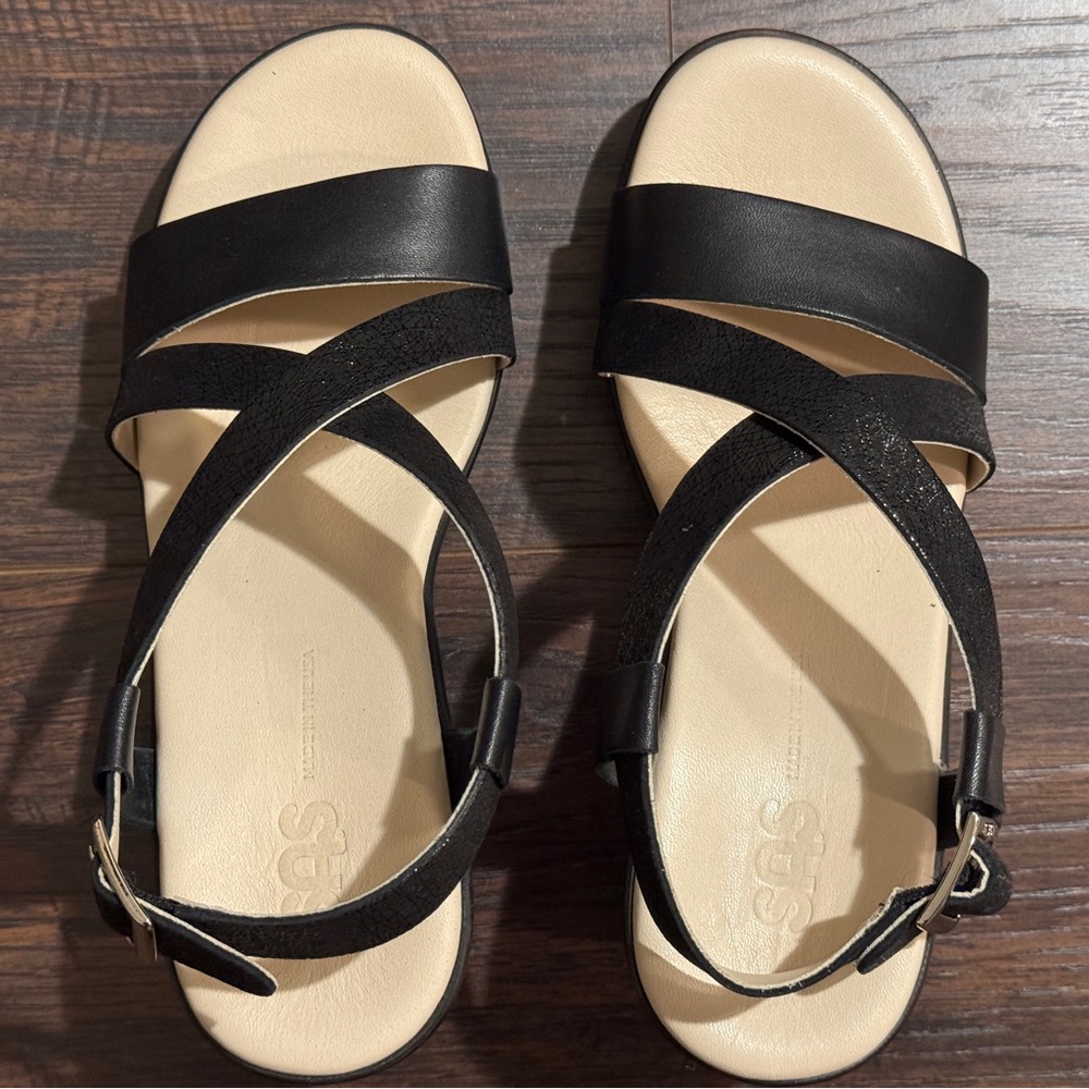 SAS Shoes Delight Sandals in sparkly Black Web size 5 M - New in Box